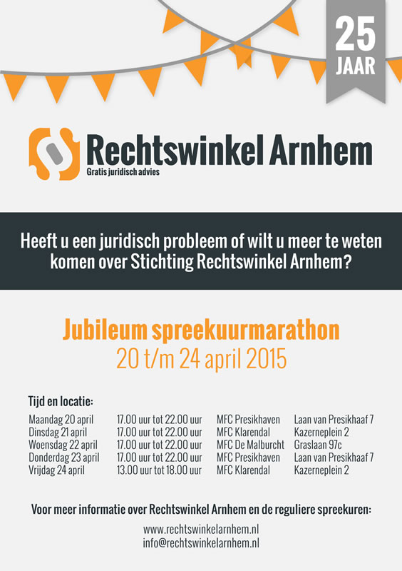 Rechtswinkel Arnhem - Flyer jubileum
