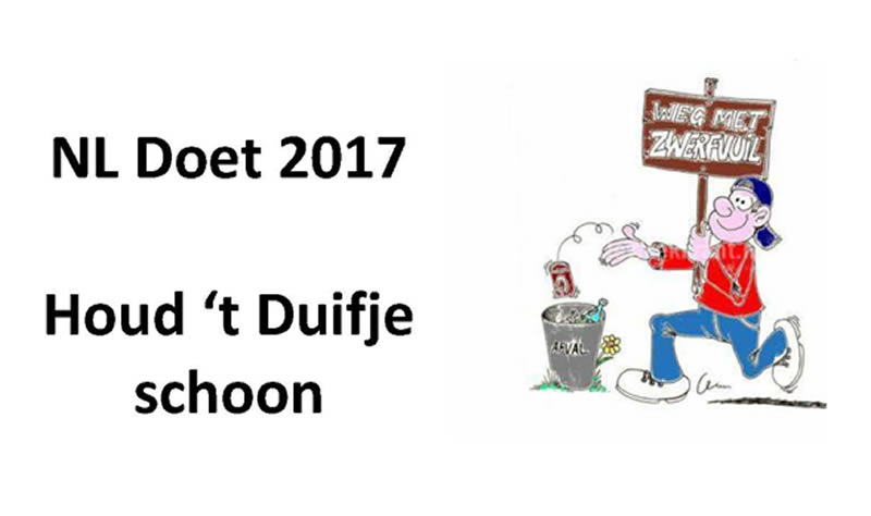 banner opruimactie Het Duifje