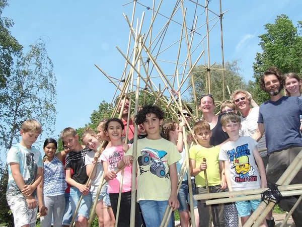 Timmerhuis in de stadsblokken